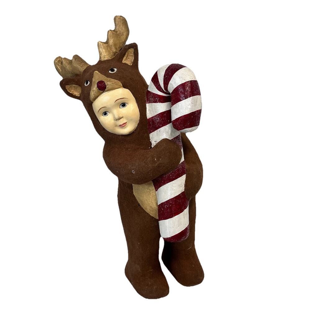 Bethany Lowe Designs Large Christmas Nathan in Reindeer Costume Statue 18.5" T